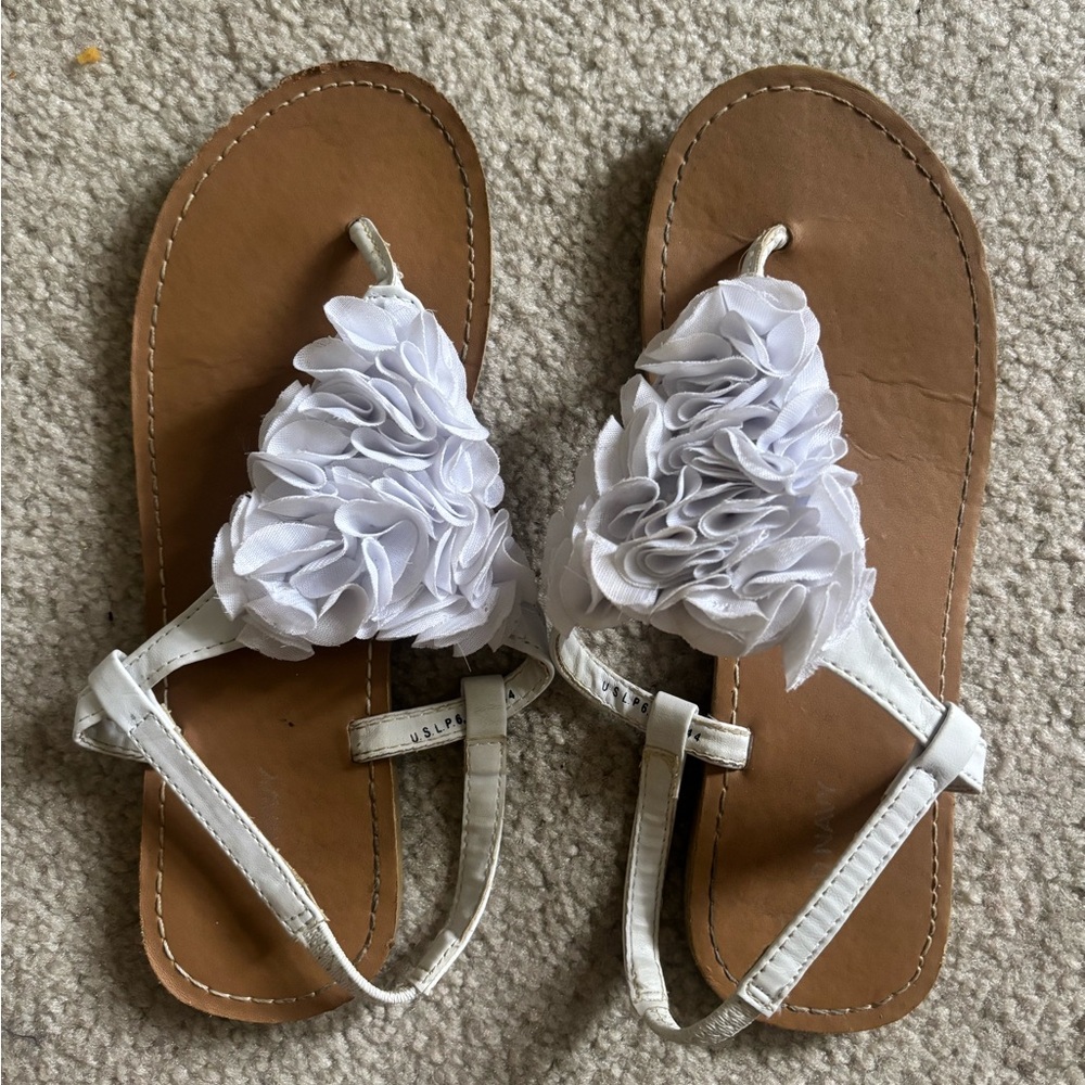 Old Navy Kids White Floral Sandals